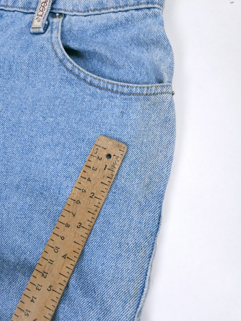 Sasson Vintage Blue Cotton Mom Jeans 90s Tapered High Waist 28x31 - Picture 6 of 14